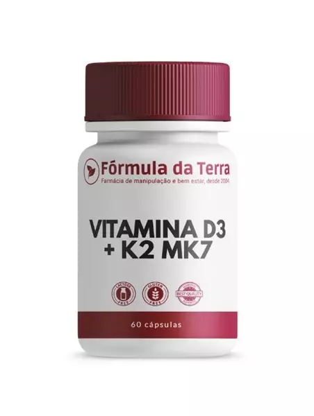  Vitamina D3 + K2 MK7 - 60 Cápsulas